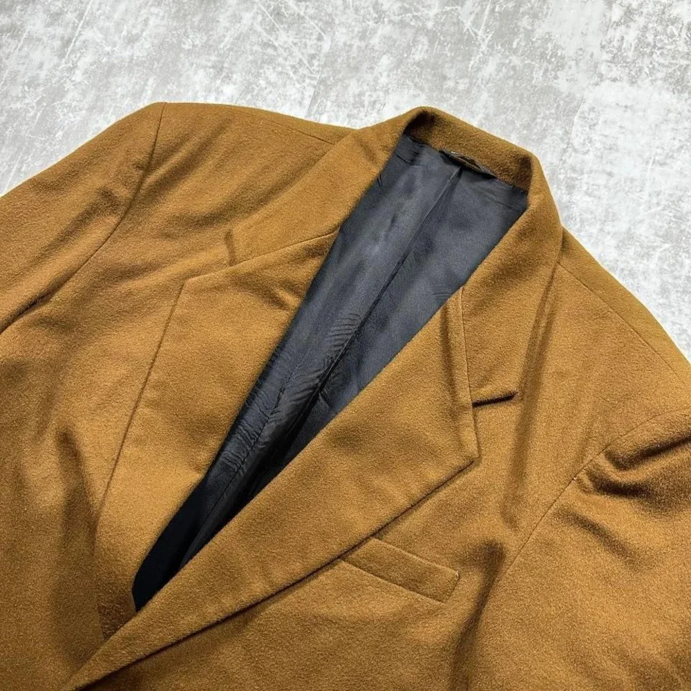 Studio Serie New York Blazer Mens L Camel Brown Wool Blend Vintage 2 Button USA